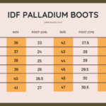 IDF Commando Palladium Boots_Size_Chart
