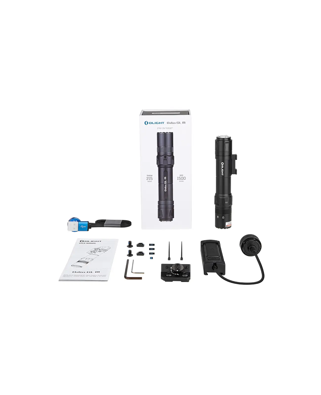 Olight - Weapon light and green laser combo kit Odin GL M for M-LOK mounting– wide beam with a range of 215 meters