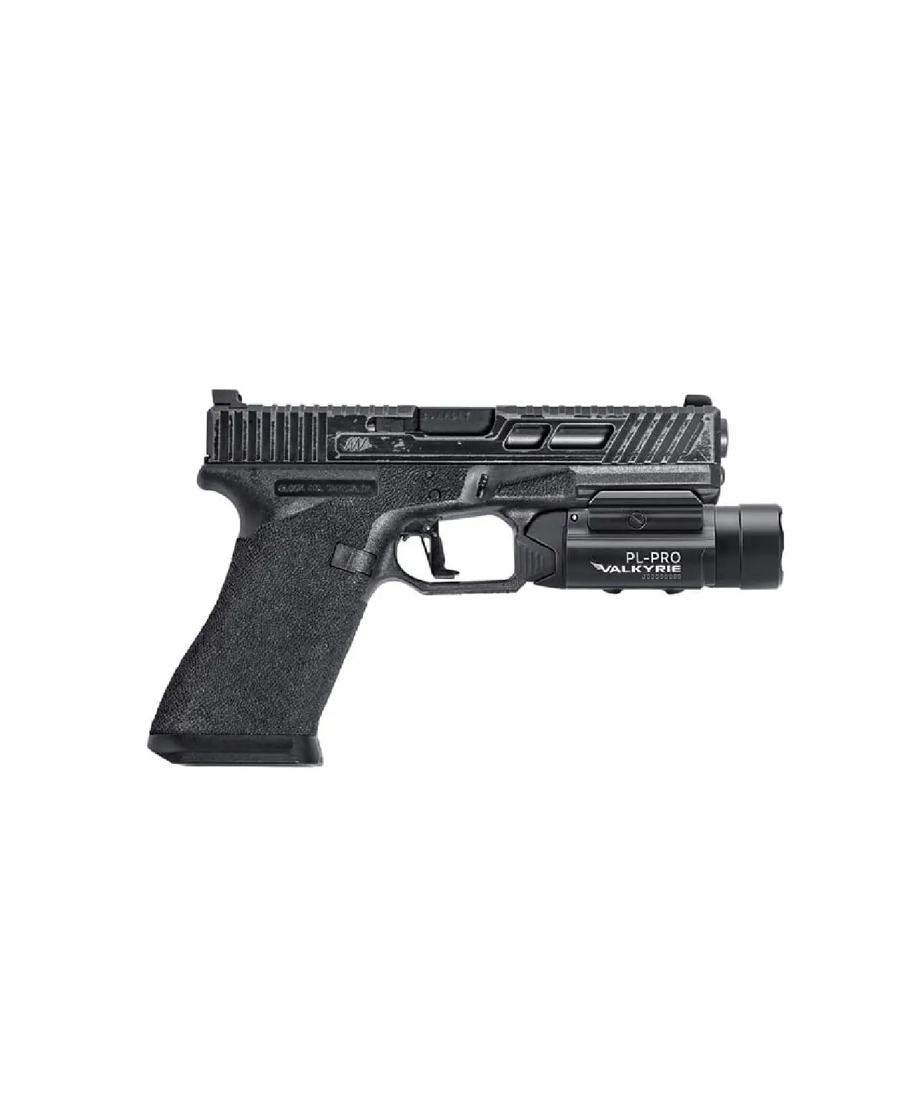 Olight-PL-PRO VALKYRIE (flashlight only) Weapon-mounted flashlight with adjustable mounting adapter, featuring a wide beam with a range of 280 meters