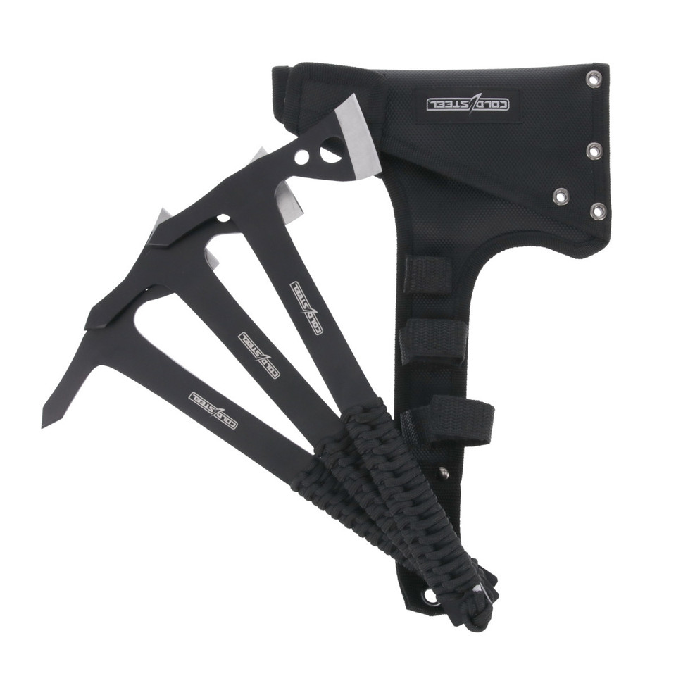 Throwing Axes, Black – 3 Pack With Sheath