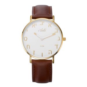 Adi Classic men's wristwatch with Alphabet letter display and white dial Adi Classic men's wristwatch with Alphabet letter display and white dial