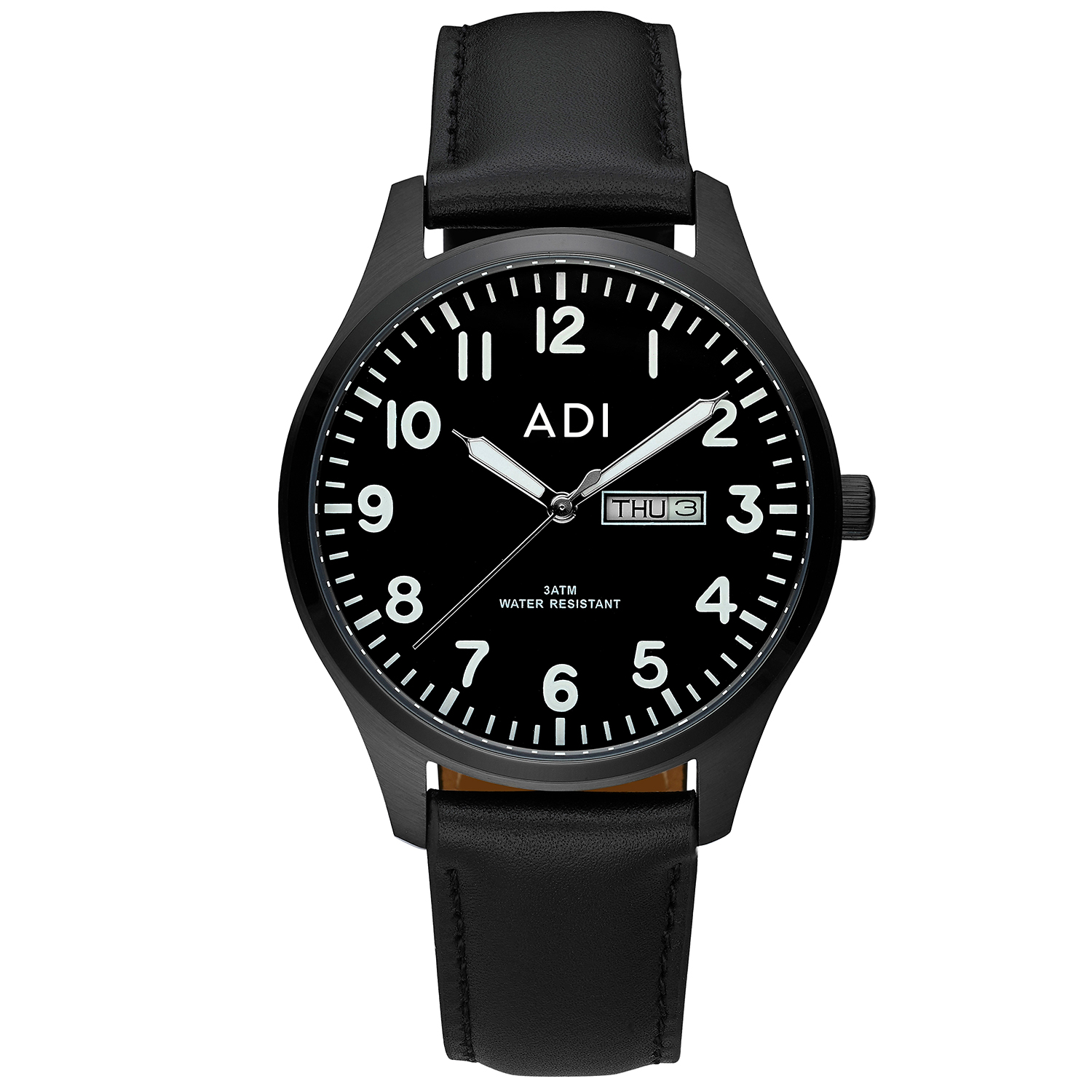 ADI Men’s Stainless Steel Watch with Black Dial
