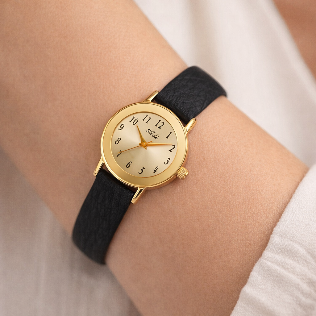 ADI Israeli ADI Watches-Classic Gold wristwatch with numbers 2