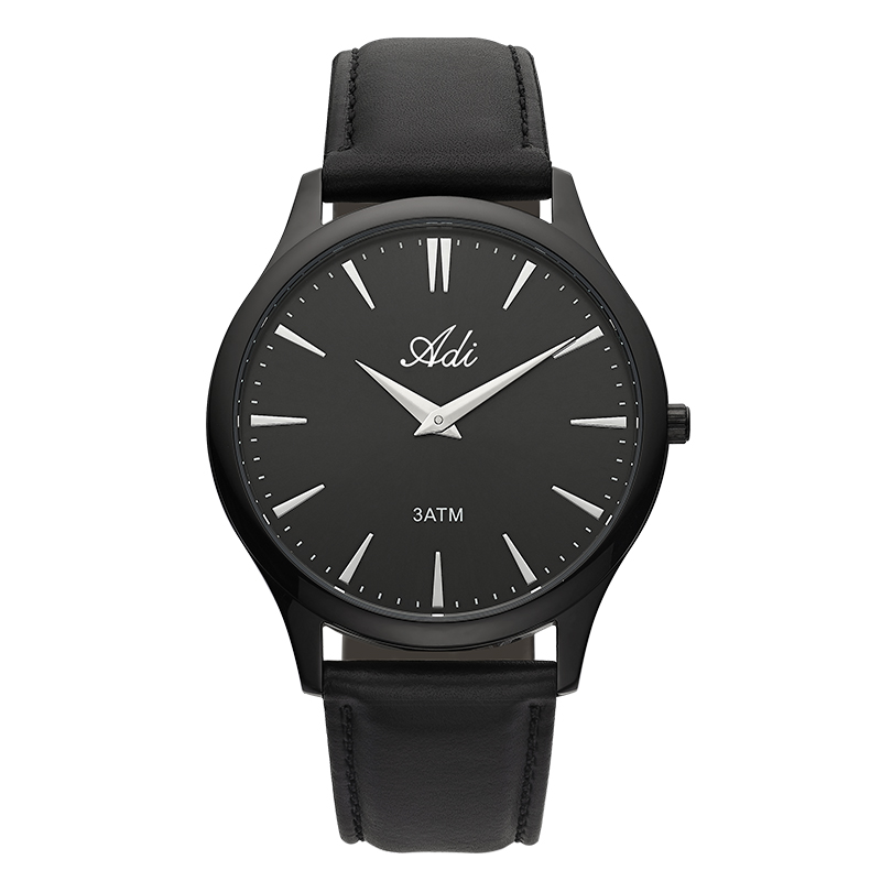ADI Men’s Stainless Steel Wristwatch with Black Dial