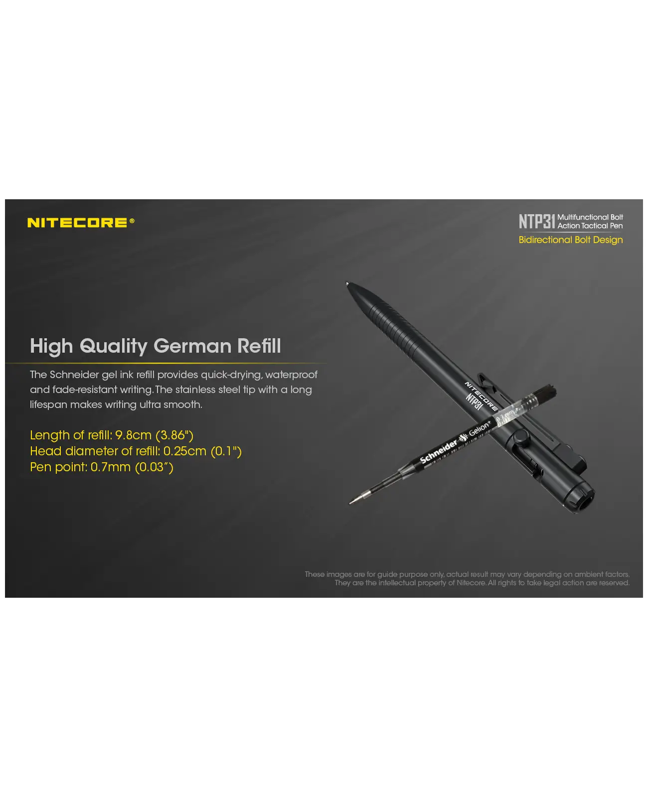 NITECORE NTP31 Multifuncional Bolt Action Tactical Pen 10