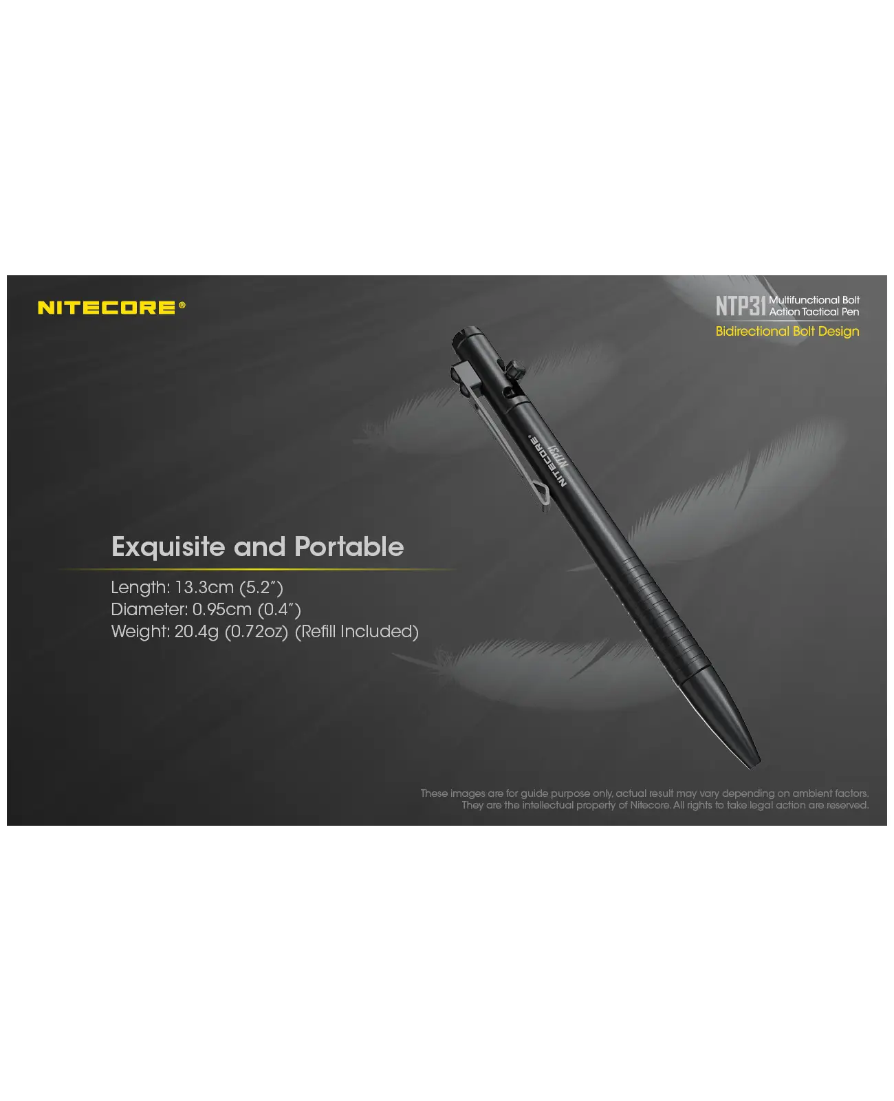 NITECORE NTP31 Multifuncional Bolt Action Tactical Pen 11