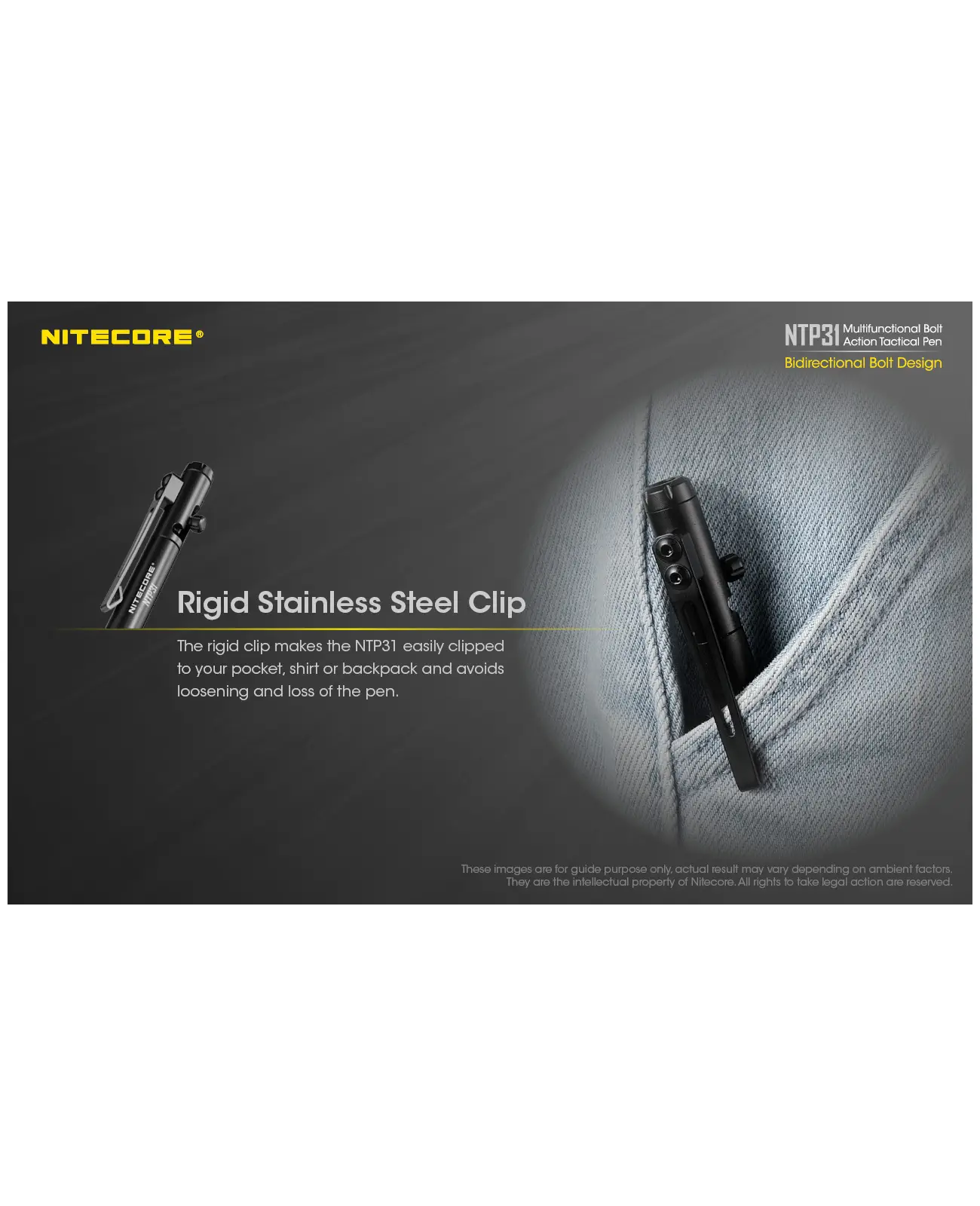 NITECORE NTP31 Multifuncional Bolt Action Tactical Pen 12