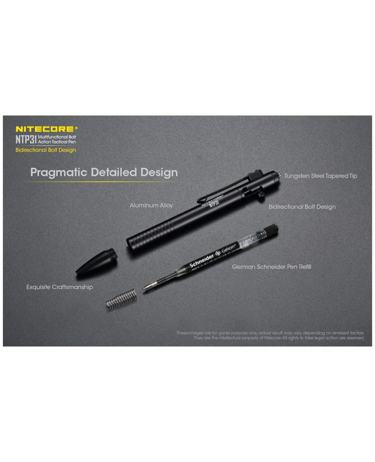 NITECORE NTP31 Multifuncional Bolt Action Tactical Pen 13