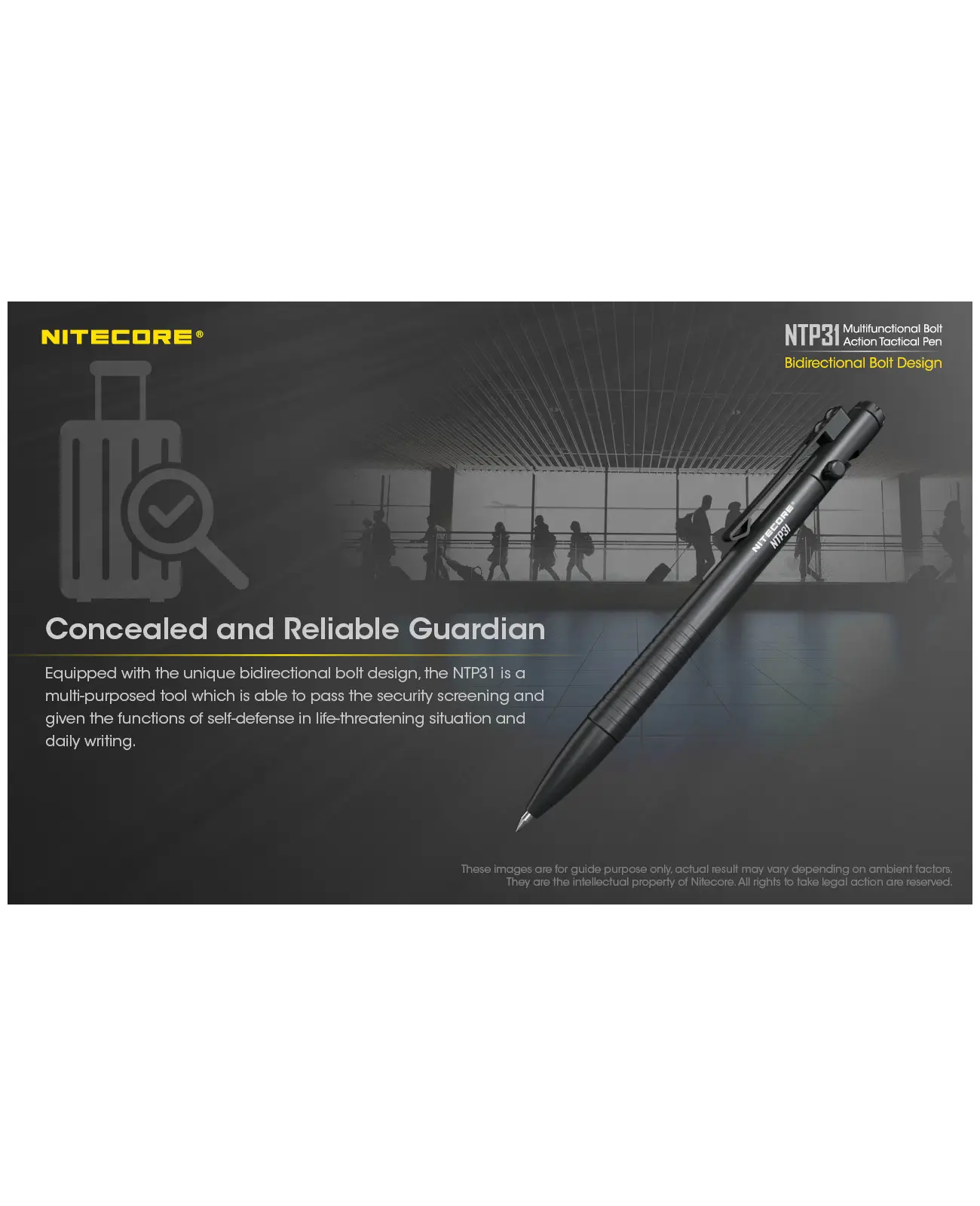 NITECORE NTP31 Multifuncional Bolt Action Tactical Pen 4