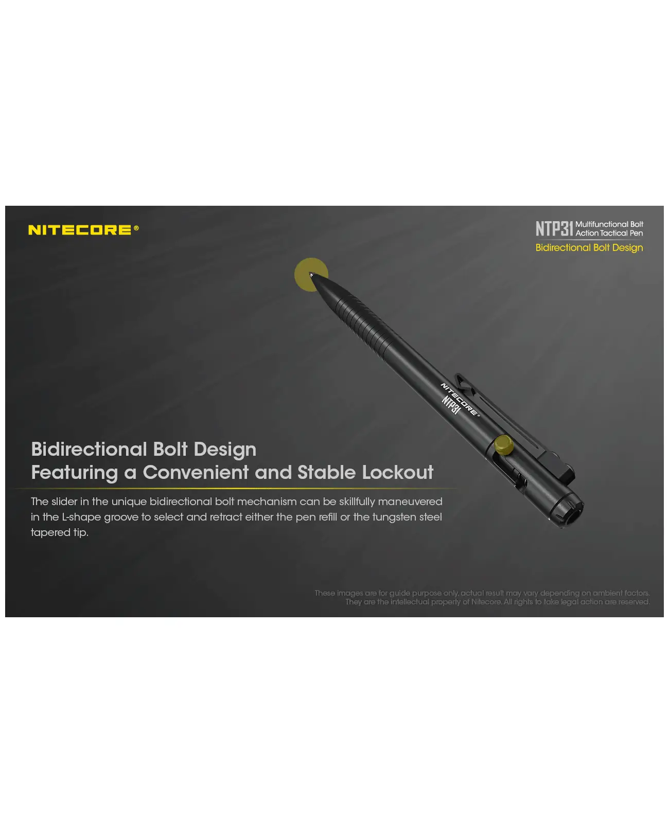 NITECORE NTP31 Multifuncional Bolt Action Tactical Pen 5