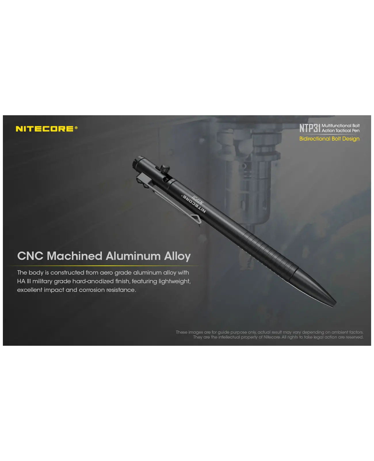 NITECORE NTP31 Multifuncional Bolt Action Tactical Pen 6