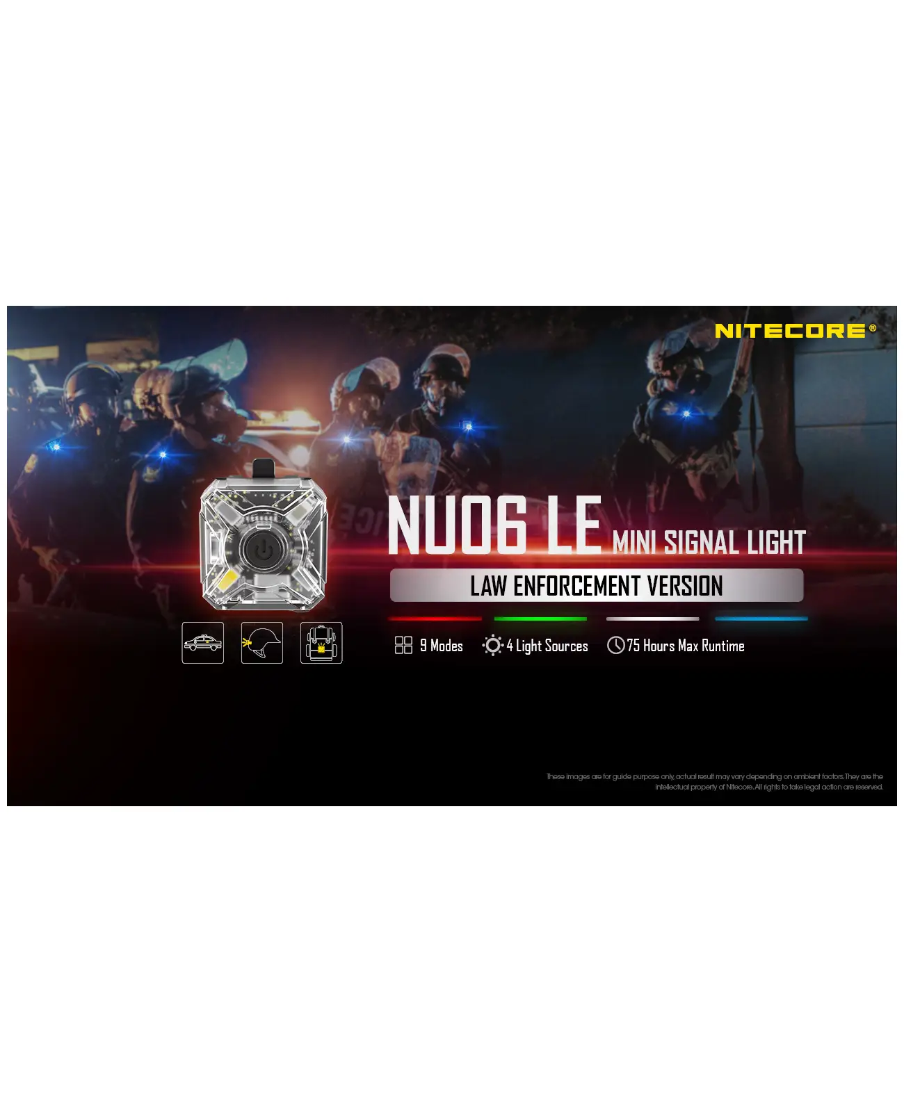 פנס איתות משטרתי לביש / סימון כוחות NITECORE NU06 LE פנס איתות משטרתי לביש / סימון כוחות NITECORE NU06 LE