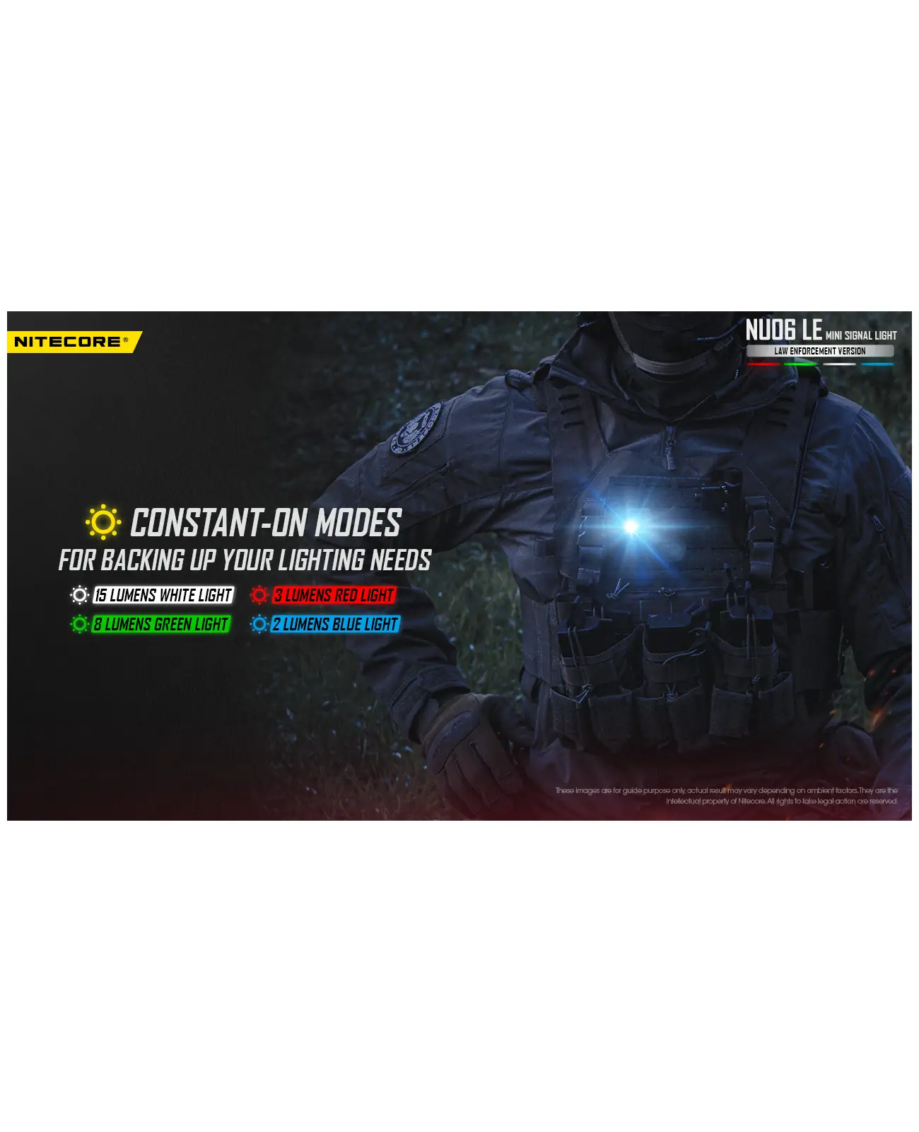 פנס איתות משטרתי לביש / סימון כוחות NITECORE NU06 LE פנס איתות משטרתי לביש / סימון כוחות NITECORE NU06 LE